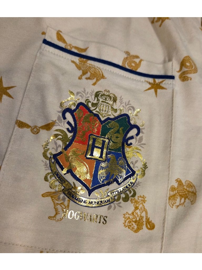 Wizarding World Of Harry Potter Women's Xl Button-Up Collared Pajama Top Crest — image 6 of 8